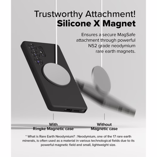 Ringke รุ่น Silicone Magnetic - เคส Galaxy S25 Ultra - สี Black