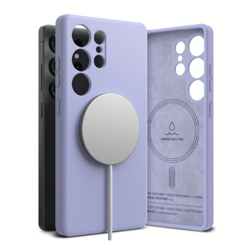 Ringke รุ่น Silicone Magnetic - เคส Galaxy S25 Ultra - สี Lavender - Image 4