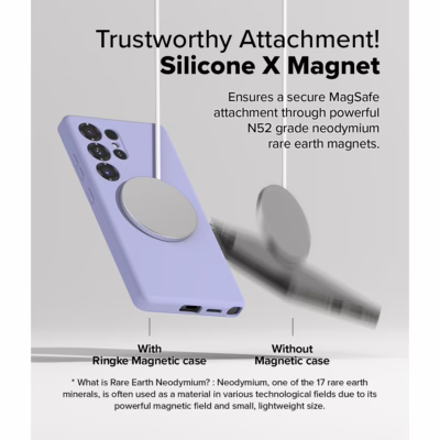 Ringke รุ่น Silicone Magnetic - เคส Galaxy S25 Ultra - สี Lavender