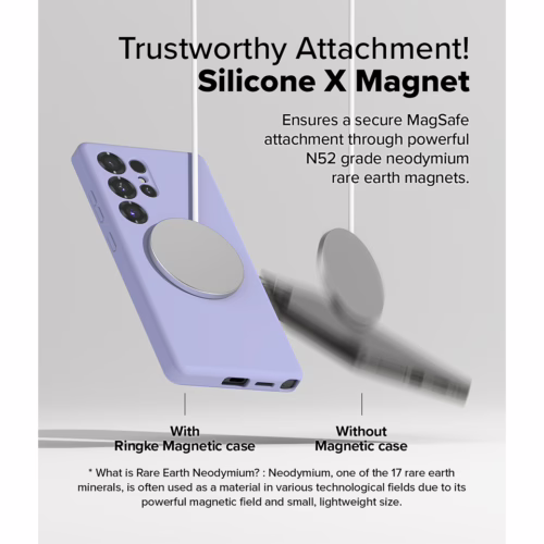 Ringke รุ่น Silicone Magnetic - เคส Galaxy S25 Ultra - สี Lavender