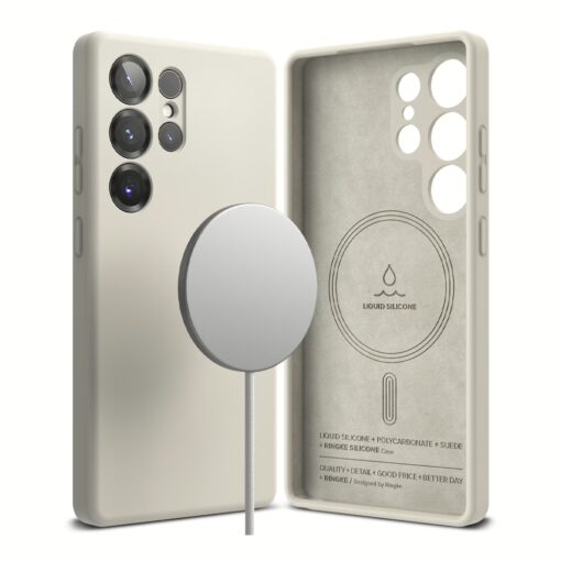 Ringke รุ่น Silicone Magnetic - เคส Galaxy S25 Ultra - สี Stone