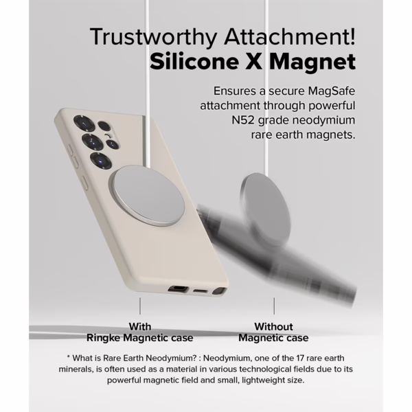 Ringke รุ่น Silicone Magnetic - เคส Galaxy S25 Ultra - สี Stone
