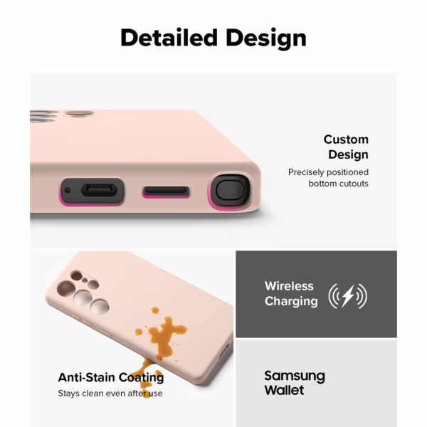 Ringke รุ่น Silicone Magnetic - เคส Galaxy S25 Ultra - สี Pink Sand