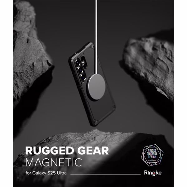 Ringke รุ่น Rugged Gear Magnetic - เคส Galaxy S25 Ultra - สี Black