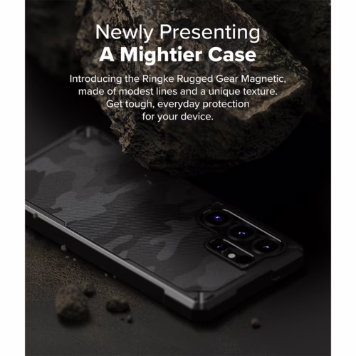 Ringke รุ่น Rugged Gear Magnetic - เคส Galaxy S25 Ultra - สี Camo Black