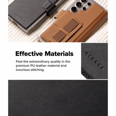 Ringke รุ่น Folio Grip Wallet Magnetic - เคส Galaxy S25 Ultra / S24 Ultra / S23 Ultra - สี Black