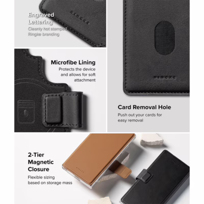 Ringke รุ่น Folio Grip Wallet Magnetic - เคส Galaxy S25 Ultra / S24 Ultra / S23 Ultra - สี Black