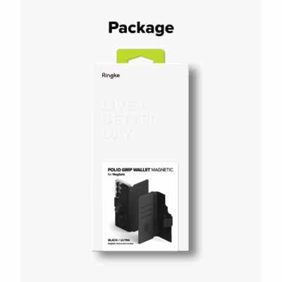 Ringke รุ่น Folio Grip Wallet Magnetic - เคส Galaxy S25 Ultra / S24 Ultra / S23 Ultra - สี Black