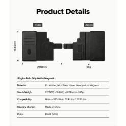 Ringke รุ่น Folio Grip Wallet Magnetic - เคส Galaxy S25 Ultra / S24 Ultra / S23 Ultra - สี Black