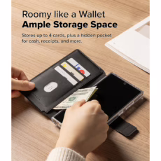 Ringke รุ่น Folio Grip Wallet Magnetic - เคส Galaxy S25 Ultra / S24 Ultra / S23 Ultra - สี Black