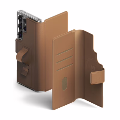 Ringke รุ่น Folio Grip Wallet Magnetic - เคส Galaxy S25 Ultra / S24 Ultra / S23 Ultra - สี Brown