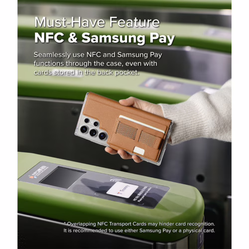 Ringke รุ่น Folio Grip Wallet Magnetic - เคส Galaxy S25 Ultra / S24 Ultra / S23 Ultra - สี Brown