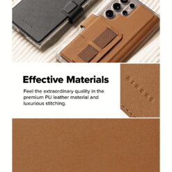 Ringke รุ่น Folio Grip Wallet Magnetic - เคส Galaxy S25 Ultra / S24 Ultra / S23 Ultra - สี Brown