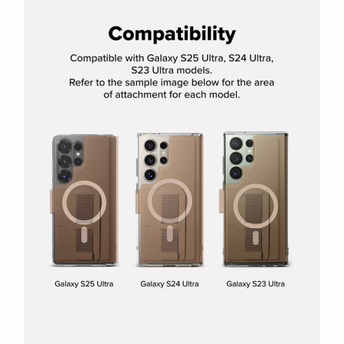 Ringke รุ่น Folio Grip Wallet Magnetic - เคส Galaxy S25 Ultra / S24 Ultra / S23 Ultra - สี Brown