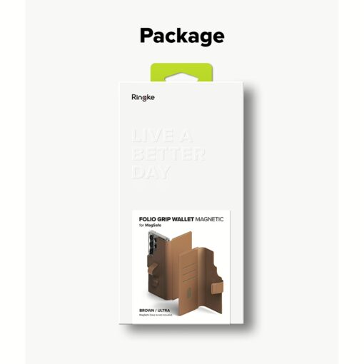 Ringke รุ่น Folio Grip Wallet Magnetic - เคส Galaxy S25 Ultra / S24 Ultra / S23 Ultra - สี Brown - Image 18