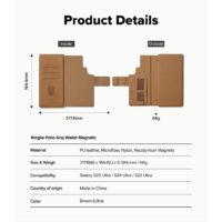 Ringke รุ่น Folio Grip Wallet Magnetic - เคส Galaxy S25 Ultra / S24 Ultra / S23 Ultra - สี Brown