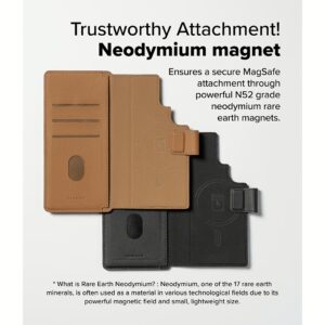Ringke รุ่น Folio Grip Wallet Magnetic - เคส Galaxy S25 Ultra / S24 Ultra / S23 Ultra - สี Brown