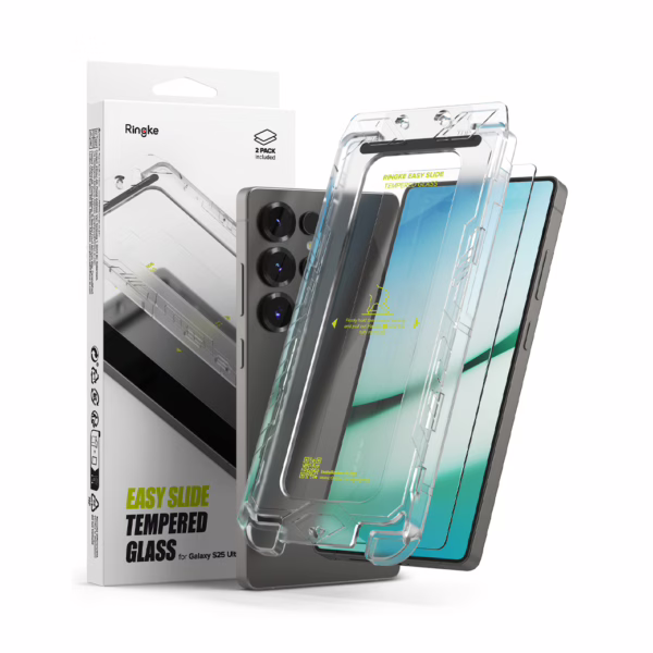 Ringke รุ่น Easy Slide Tempered Glass - ฟิล์มกระจก Galaxy S25 Ultra (ฟิล์ม 2 แผ่น พร้อมอุปกรณ์ติดตั้ง)