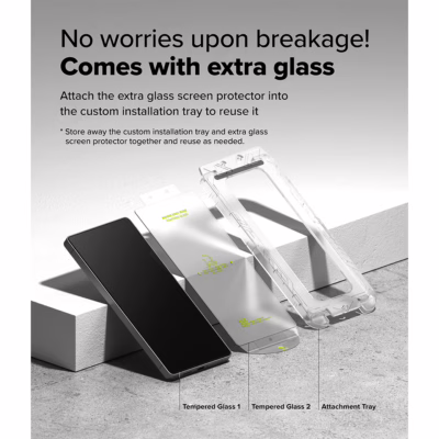 Ringke รุ่น Easy Slide Tempered Glass - ฟิล์มกระจก Galaxy S25 Ultra (ฟิล์ม 2 แผ่น พร้อมอุปกรณ์ติดตั้ง)