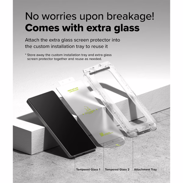 Ringke รุ่น Easy Slide Tempered Glass - ฟิล์มกระจก Galaxy S25 Ultra (ฟิล์ม 2 แผ่น พร้อมอุปกรณ์ติดตั้ง)