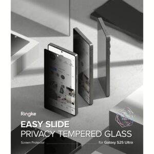 Ringke รุ่น Easy Slide Privacy Tempered Glass - ฟิล์มกระจก Galaxy S25 Ultra (ฟิล์ม 2 แผ่น พร้อมอุปกรณ์ติดตั้ง)