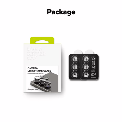 Ringke รุ่น Camera Lens Frame Glass - กระจกเลนส์กล้อง Galaxy S25 Ultra (ฟิล์ม 2 ชิ้น)