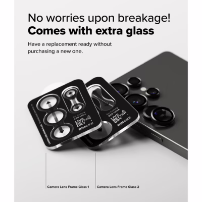 Ringke รุ่น Camera Lens Frame Glass - กระจกเลนส์กล้อง Galaxy S25 Ultra (ฟิล์ม 2 ชิ้น)