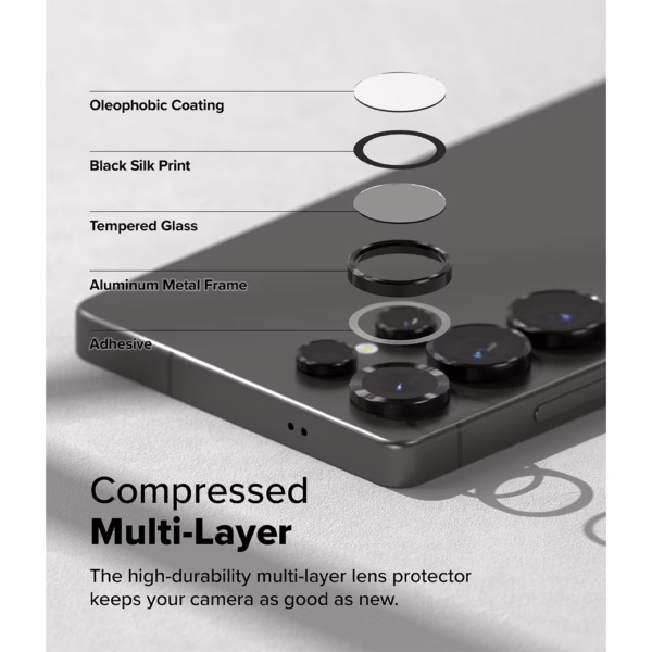 Ringke รุ่น Camera Lens Frame Glass - กระจกเลนส์กล้อง Galaxy S25 Ultra (ฟิล์ม 2 ชิ้น)