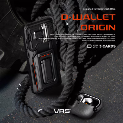 VRS รุ่น D-Wallet Origin - เคส Galaxy S25 Ultra - สี Black