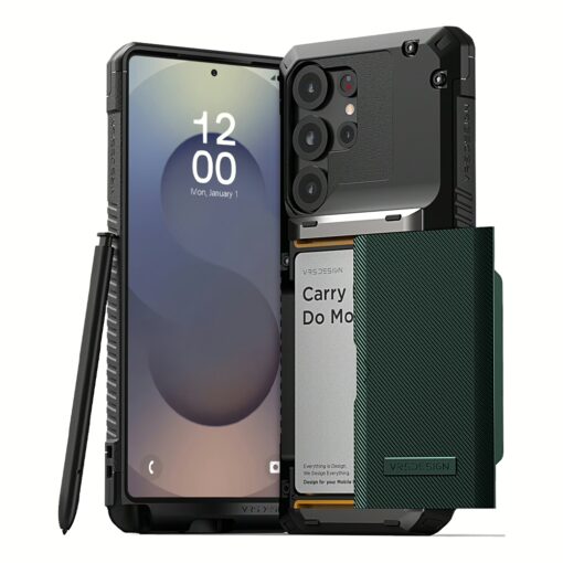 VRS รุ่น Damda Glide Pro - เคส Galaxy S25 Ultra - สี Metallic Green Groove