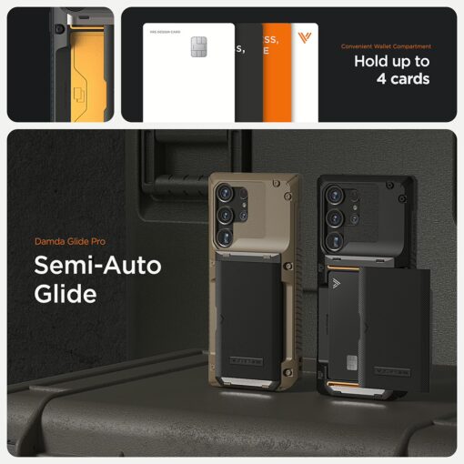 VRS รุ่น Damda Glide Pro - เคส Galaxy S25 Ultra - สี Metallic Green Groove - Image 3