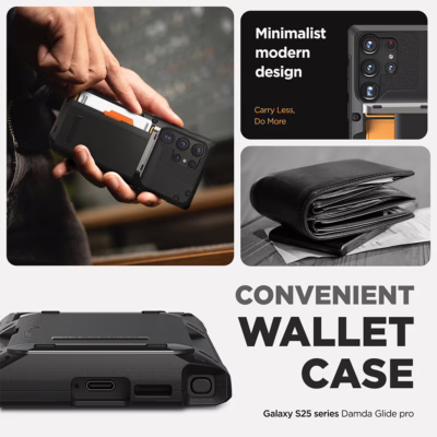 VRS รุ่น Damda Glide Pro - เคส Galaxy S25 Ultra - สี Black Groove