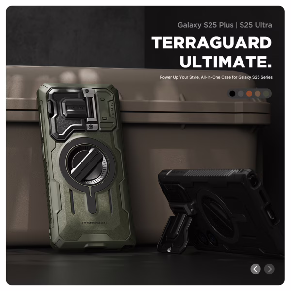VRS รุ่น TerraGuard Ultimate - เคส Galaxy S25 Ultra - สี Black / Black
