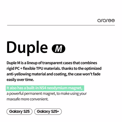 Araree รุ่น Duple M - เคส Galaxy S25 - สี Clear