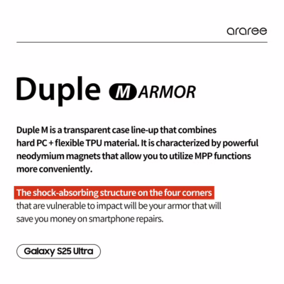 Araree รุ่น Duple M Armor - เคส Galaxy S25 Ultra - สี Black