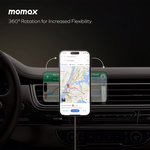 Momax รุ่น Q2.Mag Mount - แท่นชาร์จไร้สายติดรถยนต์ - สี Titanium