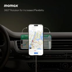 Momax รุ่น Q2.Mag Mount - แท่นชาร์จไร้สายติดรถยนต์ - สี Titanium