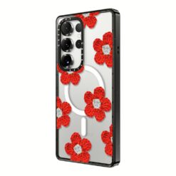 Casetify รุ่น Impact Case with Magnetic - เคส Galaxy S25 Ultra - ลาย Crochet Flowers - Red