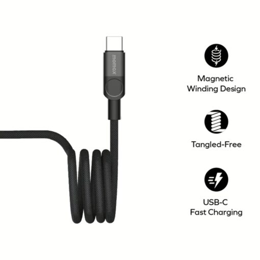 Momax สายชาร์จ รุ่น Mag.Link ชาร์จไว PD QC 3.0 100W USB-C to C (ยาว 1m) - สี Black - Image 2