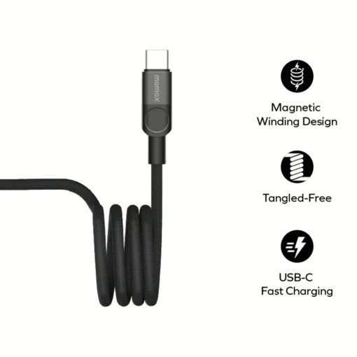 Momax สายชาร์จ รุ่น Mag.Link ชาร์จไว QC 3.0 60W USB-C to C (ยาว 1m) - สี Sandstone - Image 2