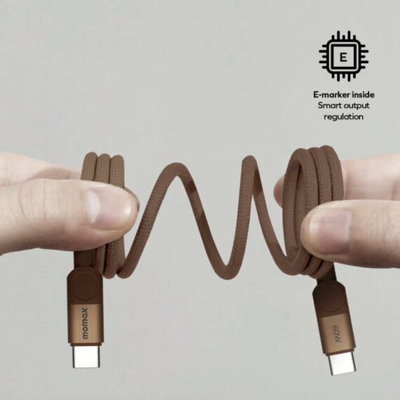 Momax สายชาร์จ รุ่น Mag.Link ชาร์จไว QC 3.0 60W USB-C to C (ยาว 1m) - สี Sandstone - Image 4