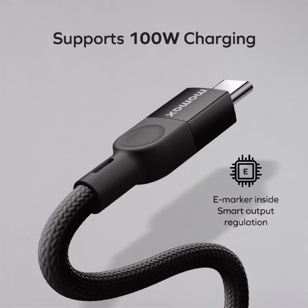 Momax สายชาร์จ รุ่น Mag.Link ชาร์จไว PD QC 3.0 100W USB-C to C (ยาว 2m) - สี Black