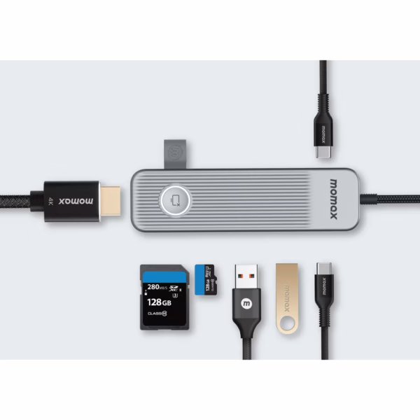 อุปกรณ์เชื่อมต่อ Momax รุ่น One Link Hub 7-in-1 USB-C 100W PD - สี Space Grey