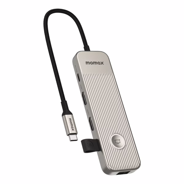 อุปกรณ์เชื่อมต่อ Momax รุ่น One-Link Hub 9-in-1 USB-C PD to Dual HDMI - สี Titanium