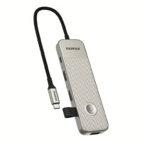 อุปกรณ์เชื่อมต่อ Momax รุ่น One-Link Hub 9-in-1 USB-C PD to Dual HDMI - สี Titanium