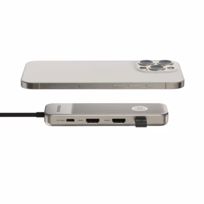อุปกรณ์เชื่อมต่อ Momax รุ่น One-Link Hub 9-in-1 USB-C PD to Dual HDMI - สี Titanium