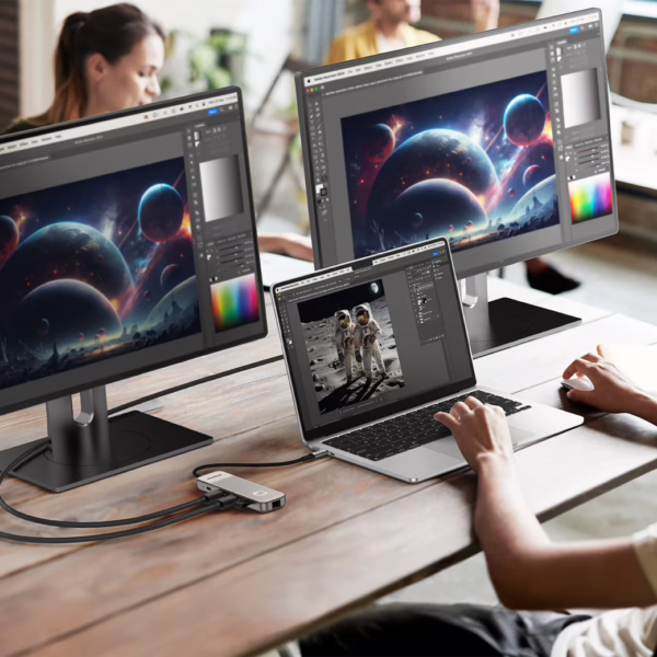 อุปกรณ์เชื่อมต่อ Momax รุ่น One-Link Hub 9-in-1 USB-C PD to Dual HDMI - สี Titanium