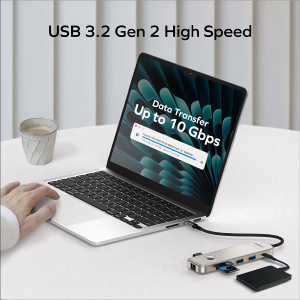 อุปกรณ์เชื่อมต่อ Momax รุ่น One-Link Hub 9-in-1 USB-C PD to Dual HDMI - สี Titanium