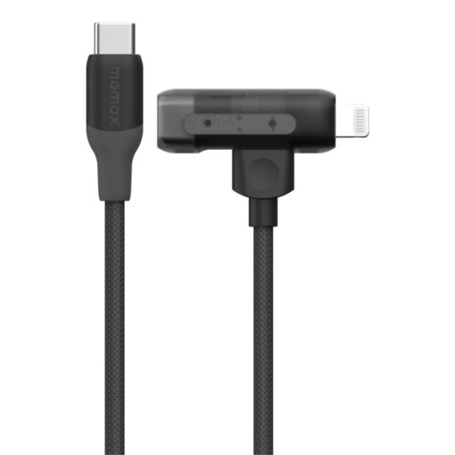 Momax สายชาร์จ รุ่น 1-Link Flow Duo 2-in-1 ชาร์จไว 60W PD USB-C to C + Lightning (ยาว 1.5m) - สี Black