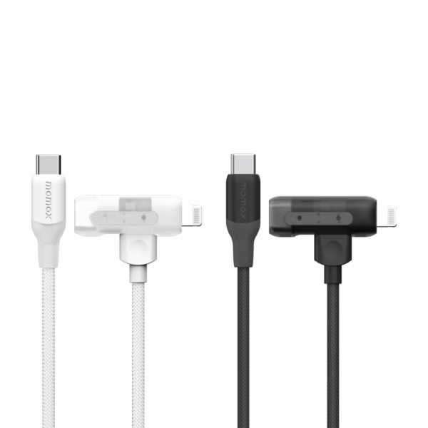 Momax สายชาร์จ รุ่น 1-Link Flow Duo 2-in-1 ชาร์จไว 60W PD USB-C to C + Lightning (ยาว 1.5m) - สี Black